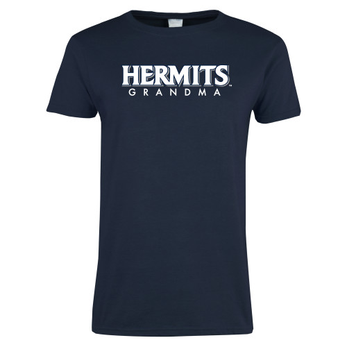  Womens Short Sleeve Navy Tee - Hermits Grandma