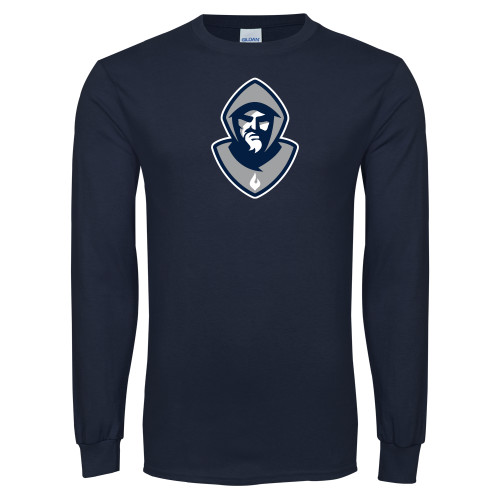 Navy Long Sleeve T-Shirt - Hermit Mascot
