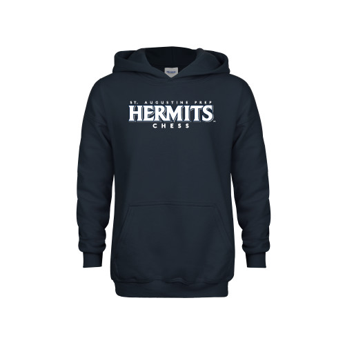  Youth Navy Fleece Hoodie - Hermits Chess