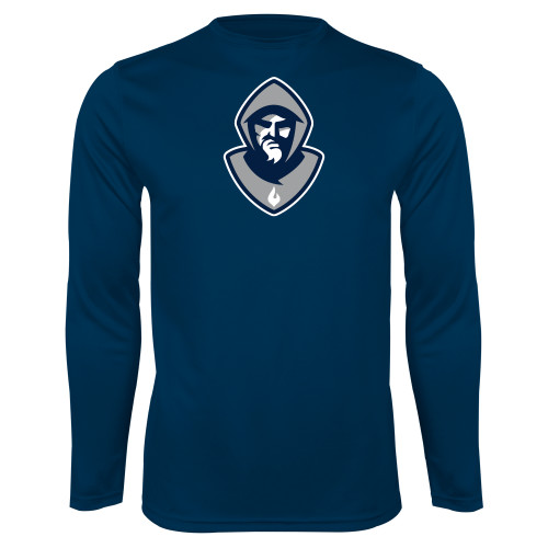  Navy Performance Long Sleeve Shirt - Hermit Mascot
