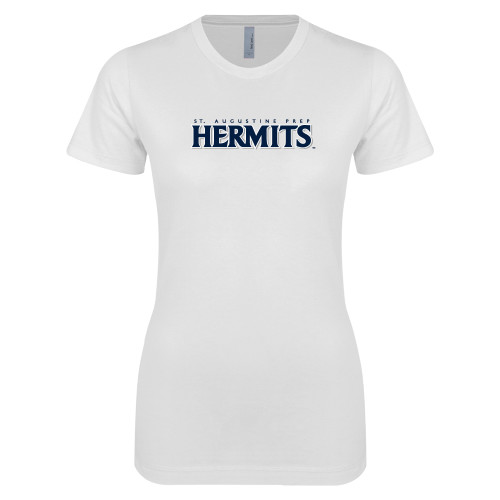  Next Level Womens White Boyfriend Tee - St. Augustine Prep Hermits
