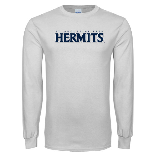  White Long Sleeve T Shirt - St. Augustine Prep Hermits
