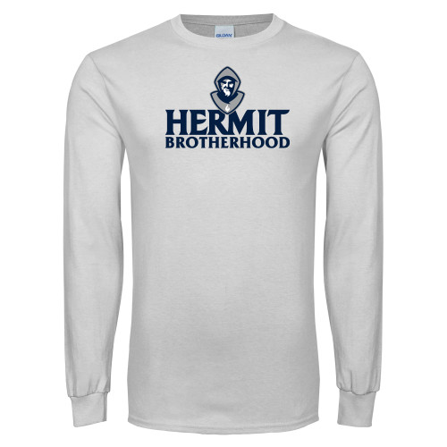 White Long Sleeve T Shirt - Hermit Brotherhood