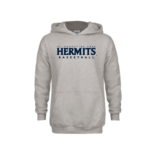  Youth Grey Fleece Hood - Hermits Basketball