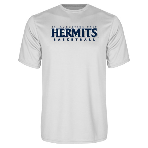  White Performance Tee - Hermits Basketball