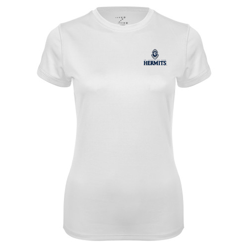  Womens White Performance Tee - Primary Mark