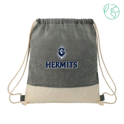  Split Recycled Cotton Natural/Black Drawstring Bag - Primary Mark