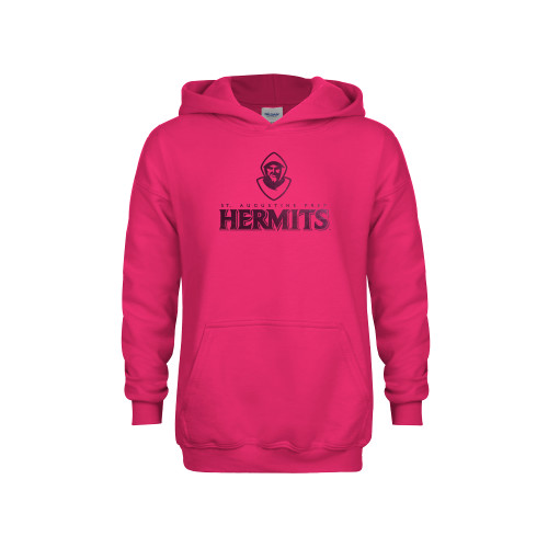  Youth Hot Pink Fleece Hoodie - Primary Mark  Foil