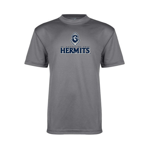  Youth Performance Grey Concrete Tee - Primary Mark