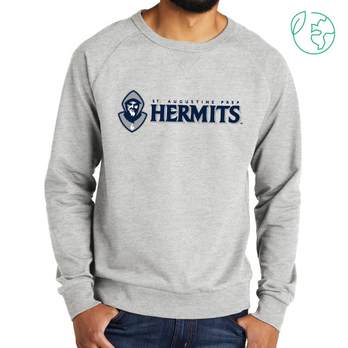  Allmade Light Grey Organic French Terry Crewneck Sweatshirt - Horizontal Hermit Mark