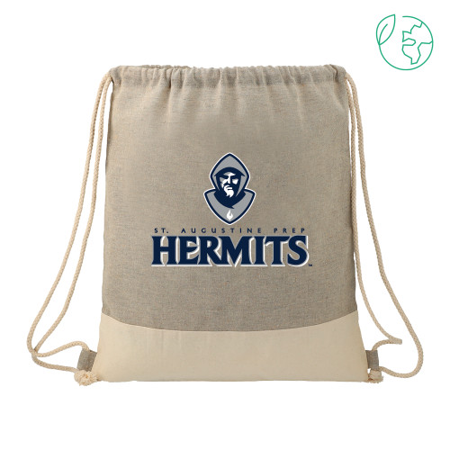  Split Recycled Cotton Grey/Natural Drawstring Bag - Primary Mark