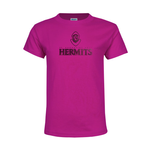  Youth Hot Pink T Shirt - Primary Mark  Foil