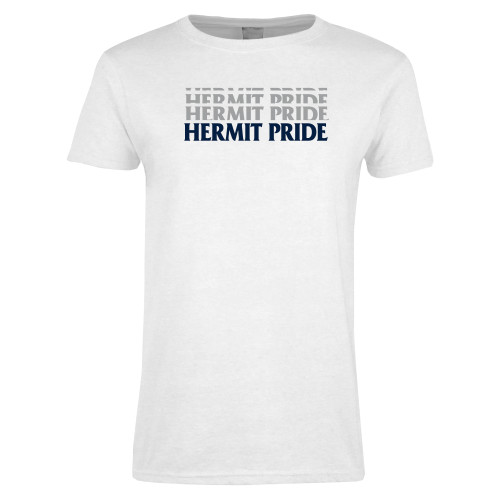  Womens White Short Sleeve Tee - Hermit Pride