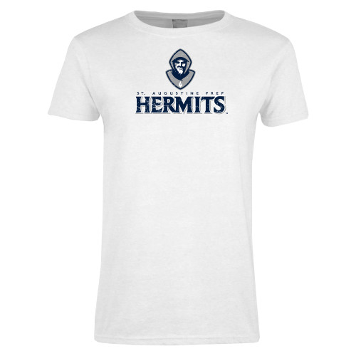  Womens White Short Sleeve Tee - Primary Mark Distressed