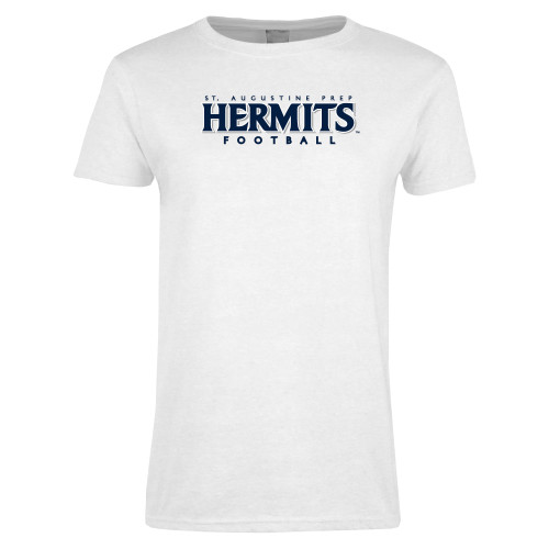  Womens White Short Sleeve Tee - Hermits Football