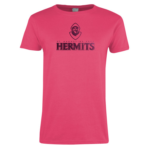  Womens Hot Pink Short Sleeve Tee - Primary Mark  Foil