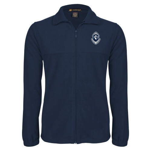  Navy Fleece Full Zip  Jacket - Hermit Mascot