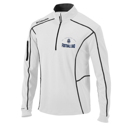  Columbia White Omni Wick Shotgun 1/4 Zip - Hermit Mascot