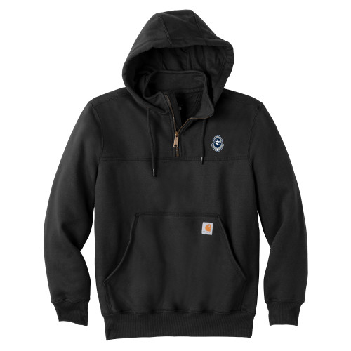  Carhartt Black Rain Defender Paxton Hooded Zip Sweatshirt - Hermit Mascot