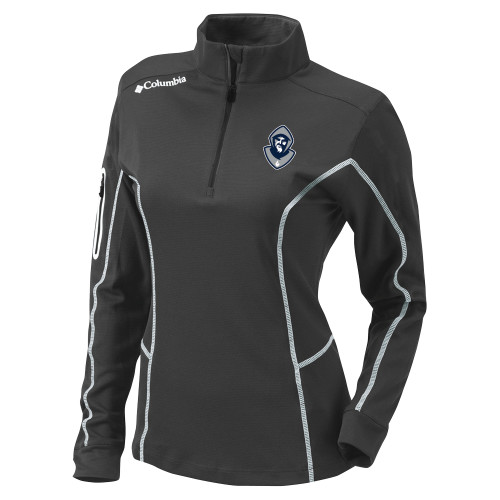  Columbia Womens Omni Wick Charcoal 1/4 Zip - Hermit Mascot