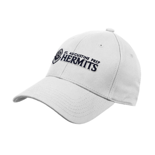  White Structured Adjustable Pro Style Hat - Horizontal Hermit Mark