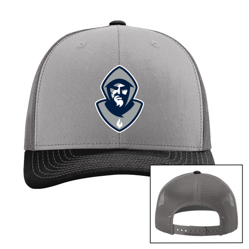  Richardson Grey/Charcoal/Black Trucker Hat - Hermit Mascot