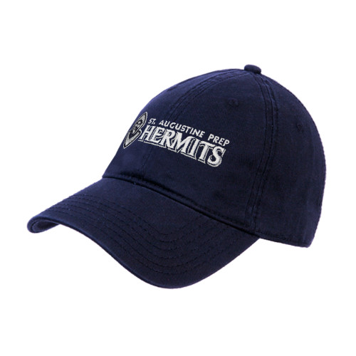  Navy Unstructured Adjustable Low Profile Hat - Horizontal Hermit Mark