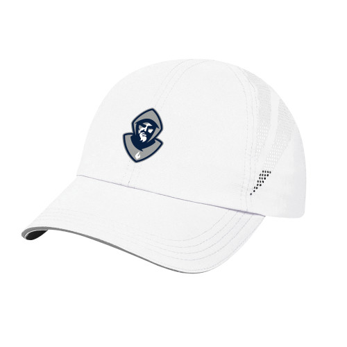  Womens White Performance Cap - Hermit Mascot