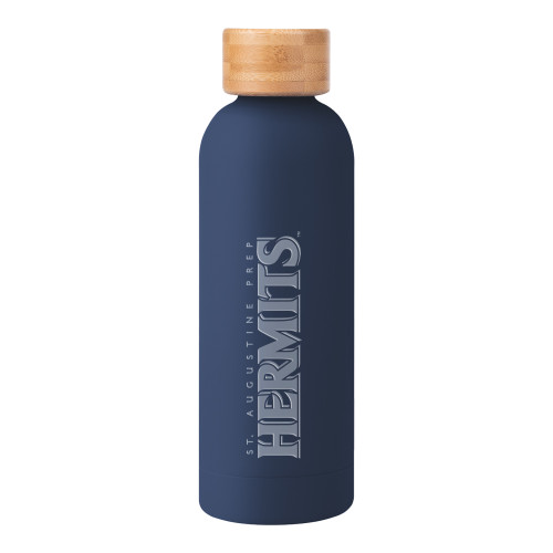  Blair Navy Stainless Steel Bottle w/ Bamboo Lid 17 oz - St. Augustine Prep Hermits  Engraved