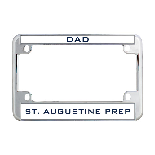  Metal Motorcycle License Plate Frame in Chrome - Dad