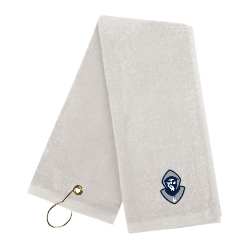  White Golf Towel - Hermit Mascot