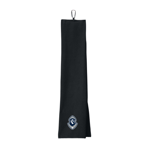  Black Waffle Microfiber Golf Towel - Hermit Mascot