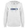 Thumbnail image for  ENZA Womens White V Notch Raw Edge Fleece Hoodie