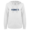 Thumbnail image for  ENZA Womens White V Notch Raw Edge Fleece Hoodie
