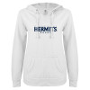Thumbnail image for  ENZA Womens White V Notch Raw Edge Fleece Hoodie