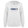 Thumbnail image for  ENZA Womens White V Notch Raw Edge Fleece Hoodie