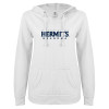 Thumbnail image for  ENZA Womens White V Notch Raw Edge Fleece Hoodie