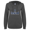 Thumbnail image for  ENZA Womens Dark Heather V Notch Raw Edge Fleece Hoodie