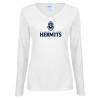 Thumbnail image for  Womens White Long Sleeve V Neck Tee