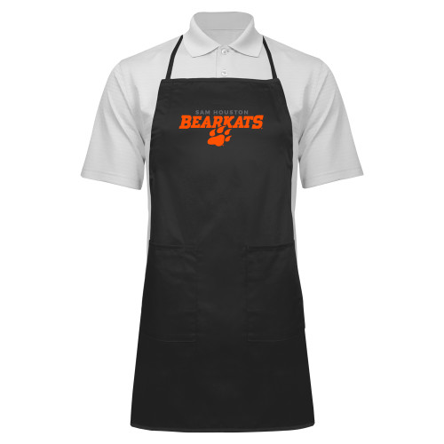  Full Length Black Apron - Wordmark with Paw