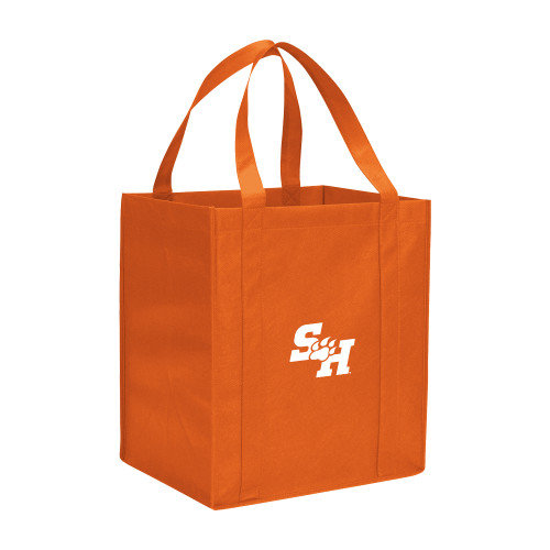  Non Woven Orange Grocery Tote - Primary Athletics Mark