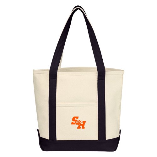  Cotton Canvas Natural/Black Tote Bag - Primary Athletics Mark