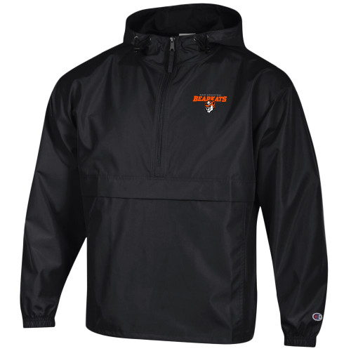  Champion Black Packable Jacket - Sam Houston Secondary Mascot Lockup