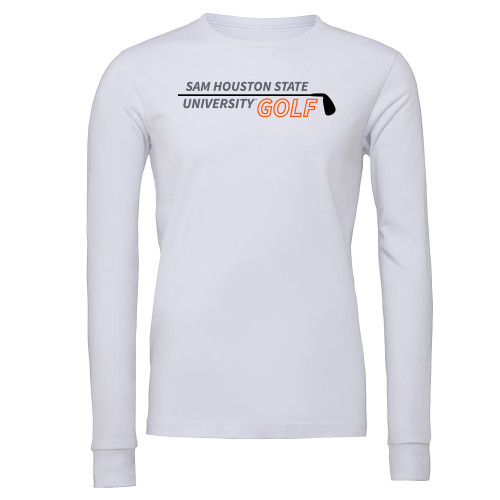  Bella + Canvas White Jersey Cotton Long Sleeve T Shirt - SHSU Golf