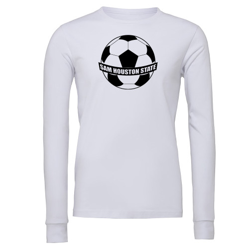  Bella + Canvas White Jersey Cotton Long Sleeve T Shirt - SHSU Soccer