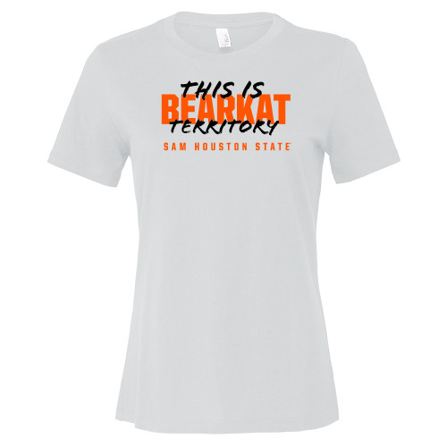  Bella + Canvas Womens White Relaxed Cotton T Shirt - This is Bearkat Territory