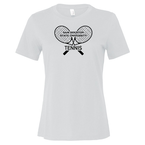  Bella + Canvas Womens White Relaxed Cotton T Shirt - SHSU Tennis