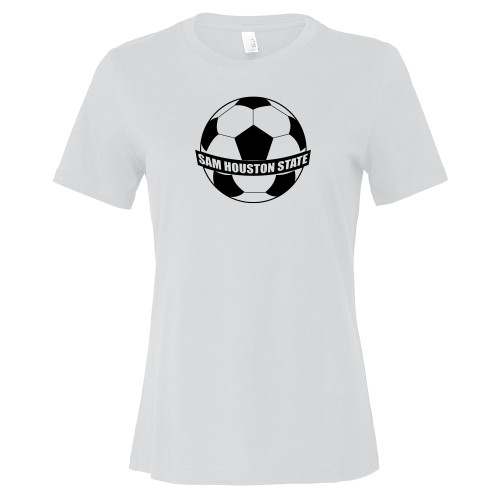  Bella + Canvas Womens White Relaxed Cotton T Shirt - SHSU Soccer