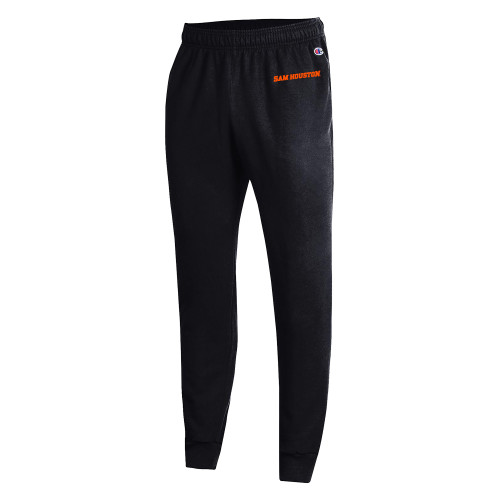  Champion Black Powerblend Fleece Jogger - Sam Houston Wordmark