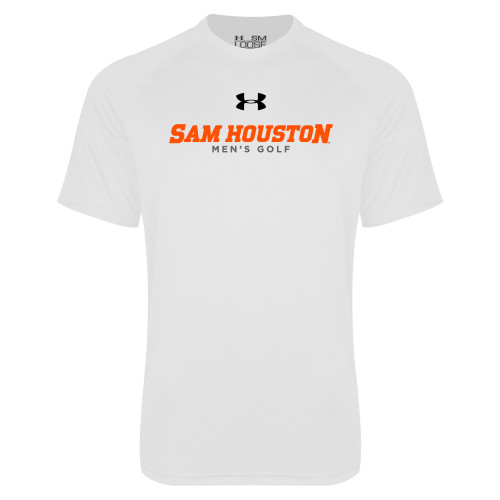  Under Armour White Tech Tee - Sam Houston Mens Golf